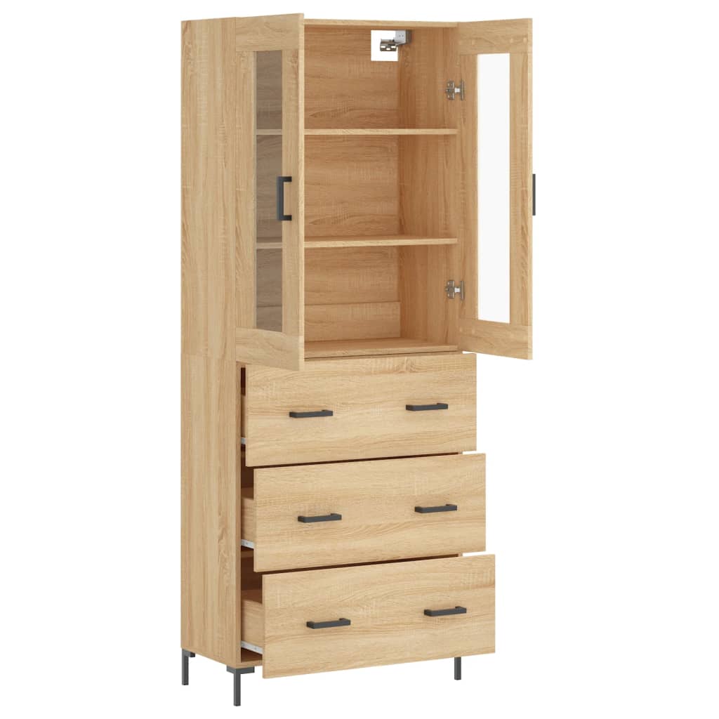 Buffet haut Chêne sonoma 69,5x34x180 cm Bois d'ingénierie - XIOS
