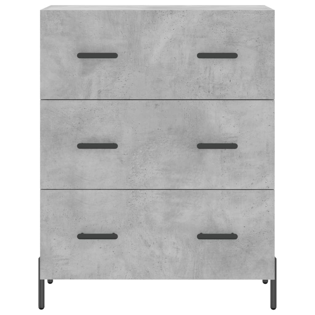 Buffet haut Gris béton 69,5x34x180 cm Bois d'ingénierie - XIOS