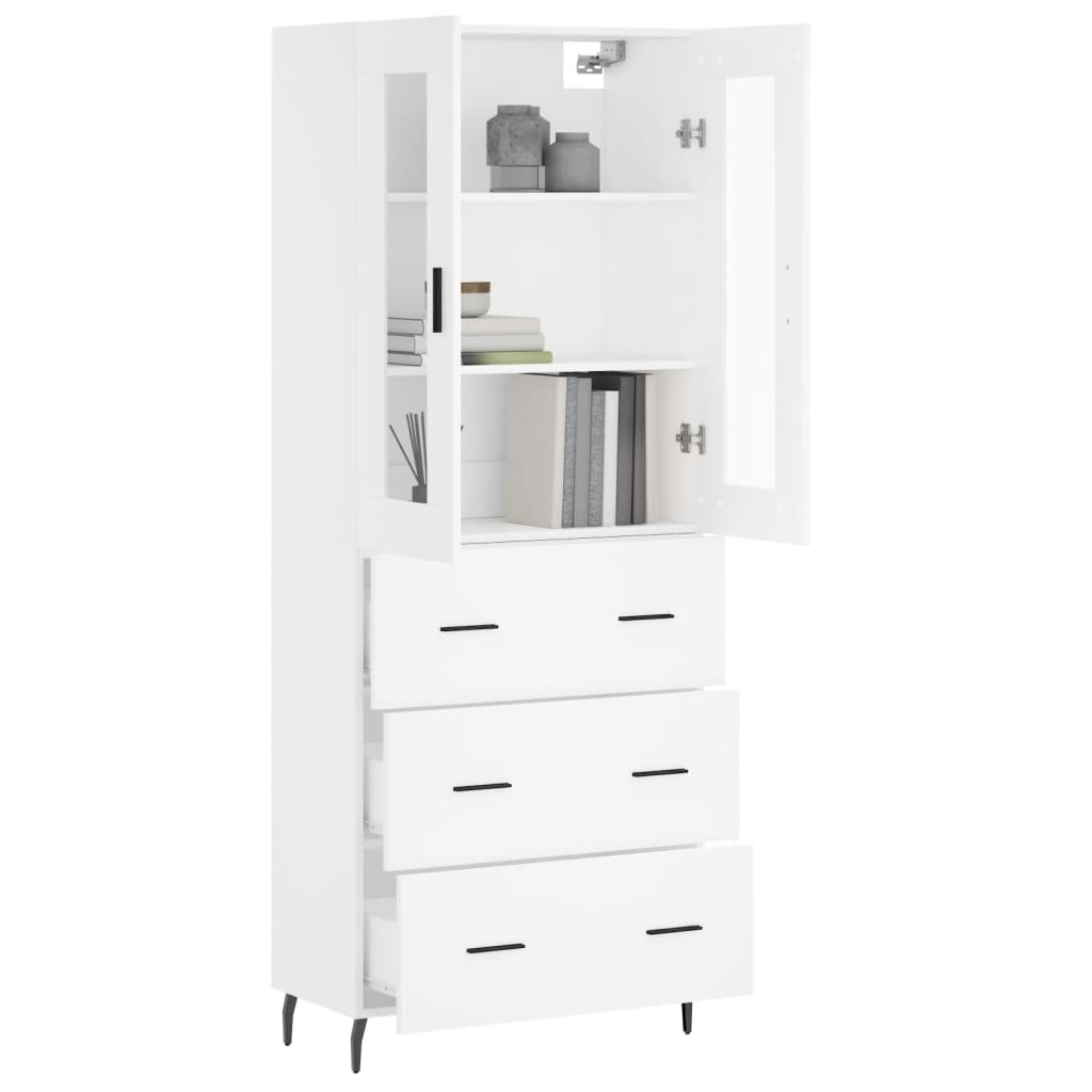 Buffet haut Blanc 69,5x34x180 cm Bois d'ingénierie - XIOS