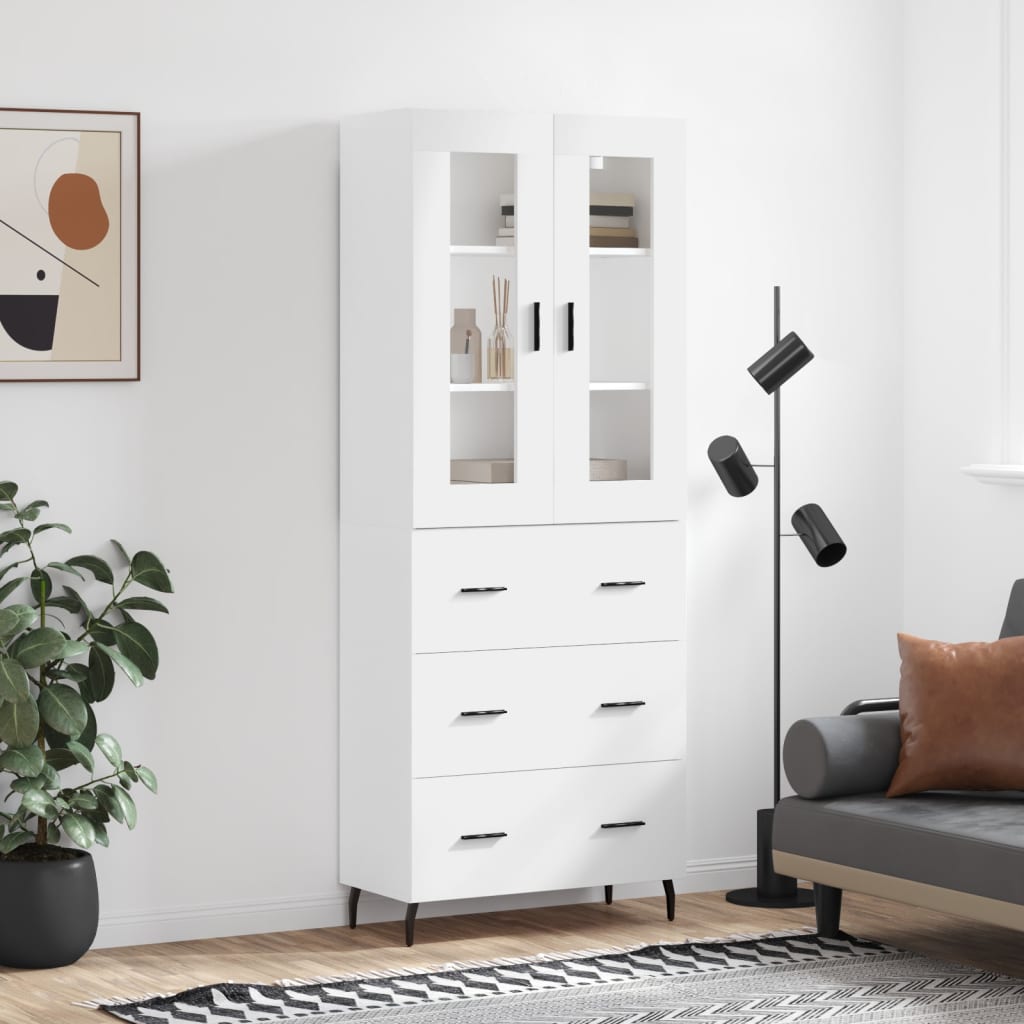Buffet haut Blanc 69,5x34x180 cm Bois d'ingénierie - XIOS