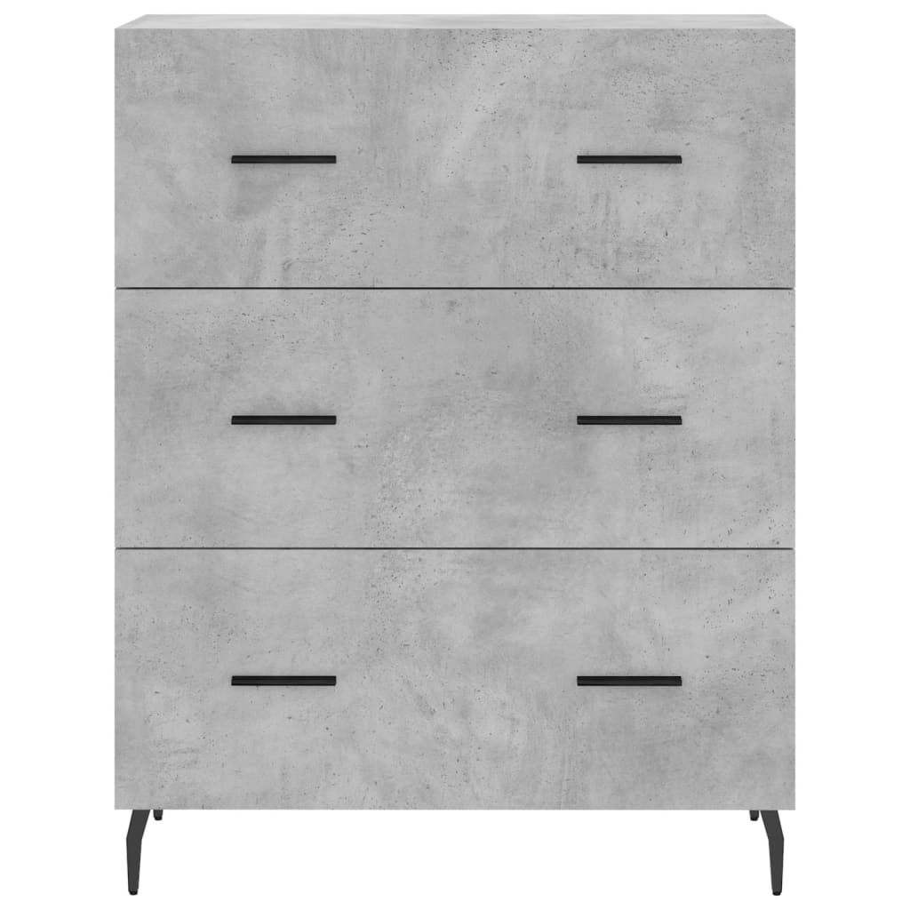 Buffet haut Gris béton 69,5x34x180 cm Bois d'ingénierie - XIOS