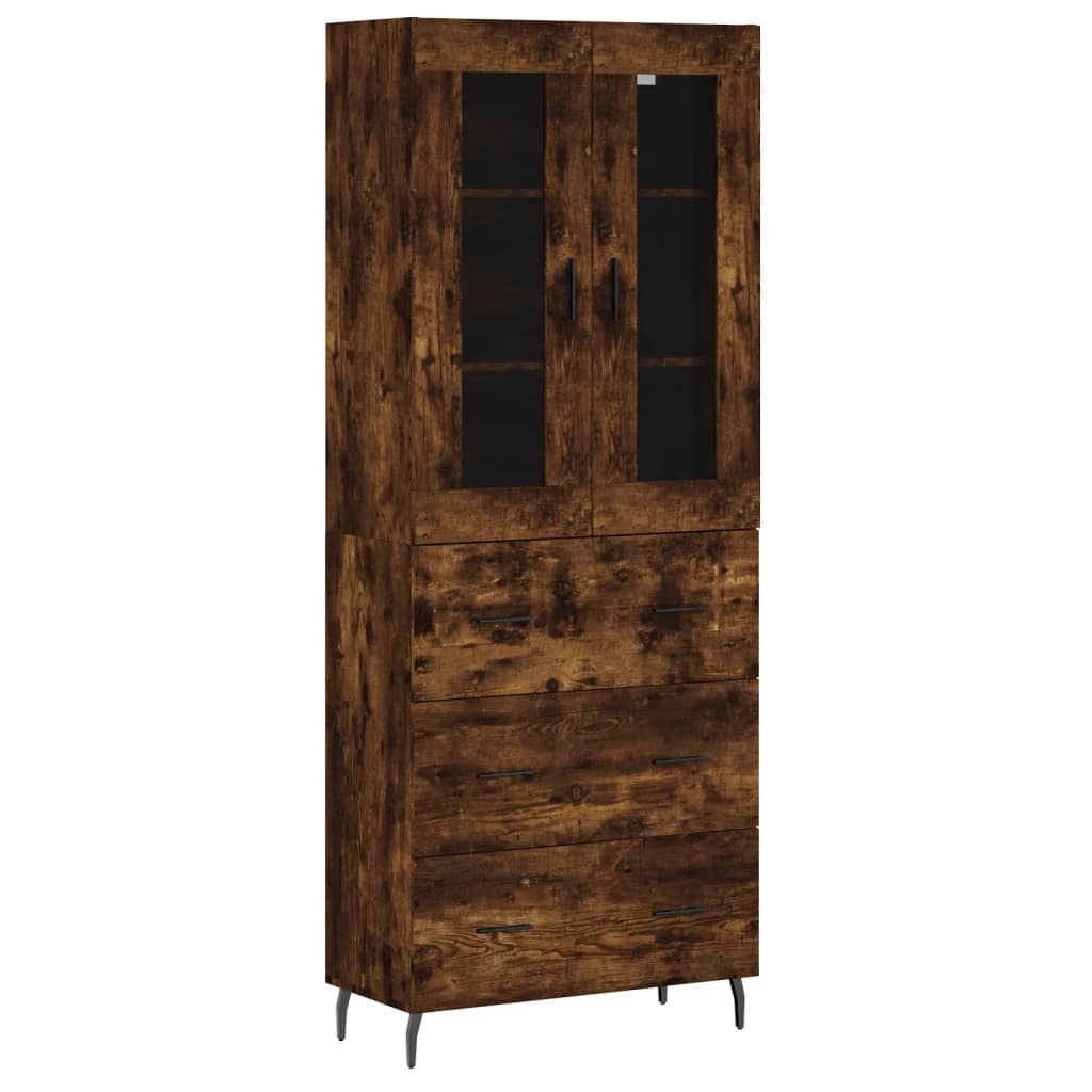 Buffet haut Chêne fumé 69,5x34x180 cm Bois d'ingénierie - XIOS