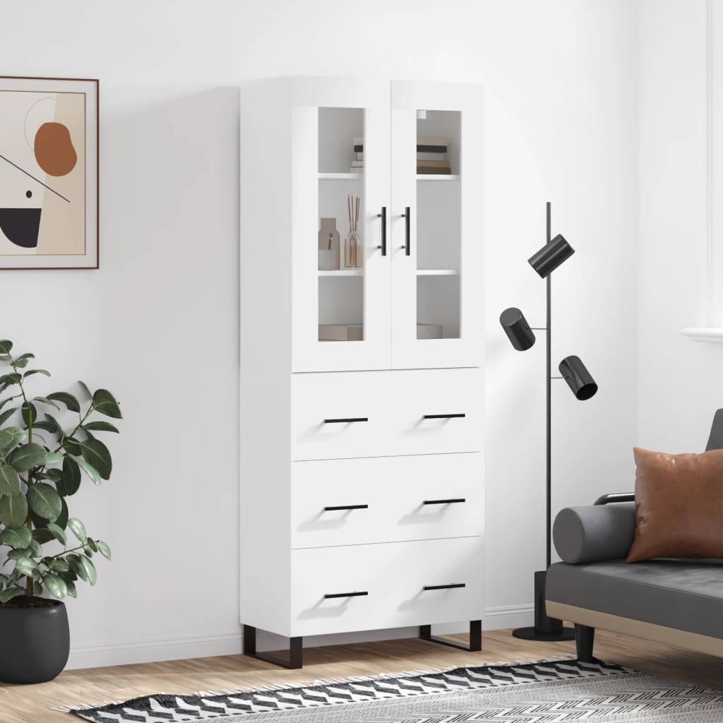 Buffet haut Blanc 69,5x34x180 cm Bois d'ingénierie - XIOS