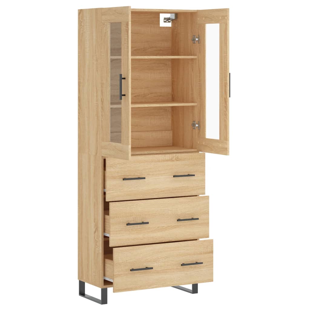 Buffet haut Chêne sonoma 69,5x34x180 cm Bois d'ingénierie - XIOS