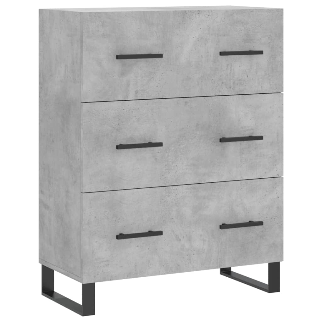 Buffet haut Gris béton 69,5x34x180 cm Bois d'ingénierie - XIOS