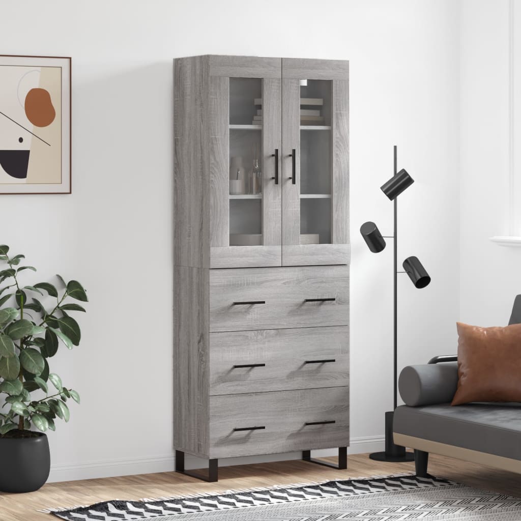 Buffet haut Sonoma gris 69,5x34x180 cm Bois d'ingénierie - XIOS