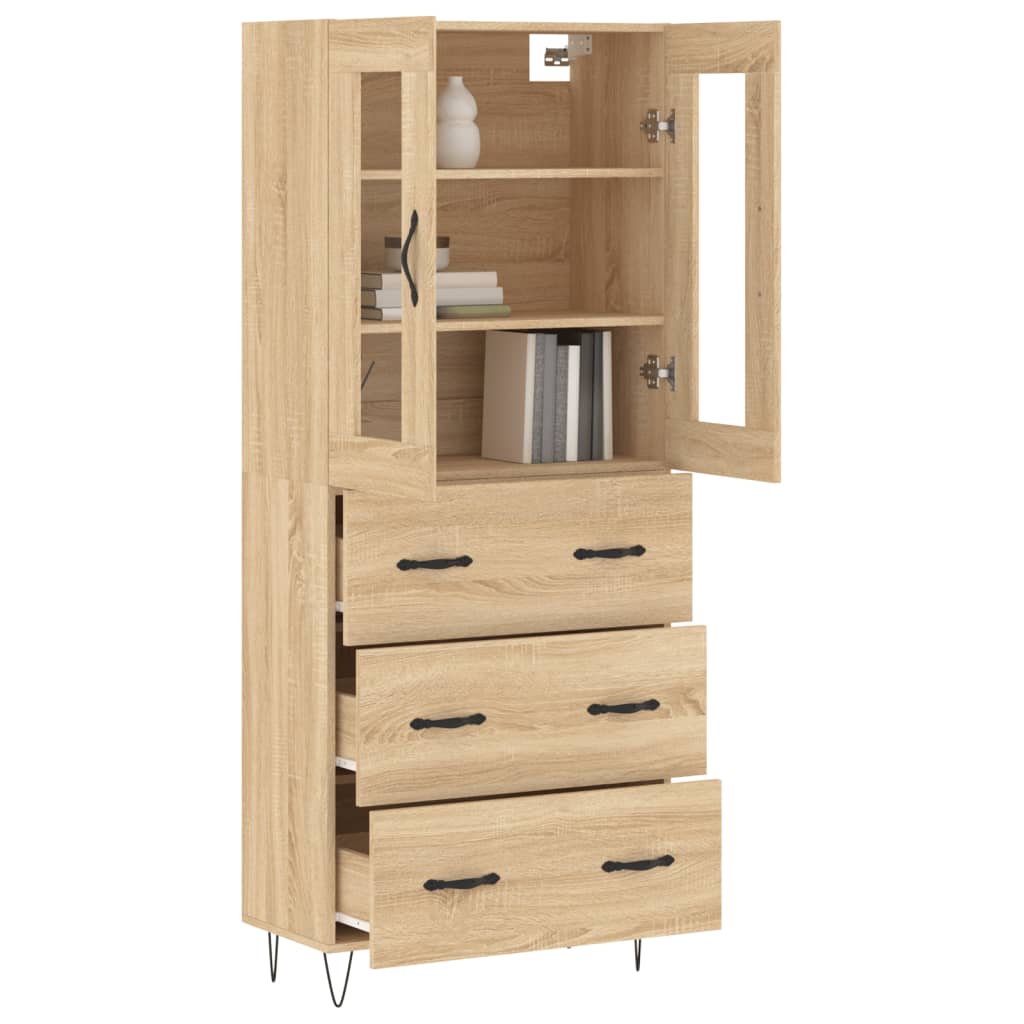 Buffet haut Chêne sonoma 69,5x34x180 cm Bois d'ingénierie - XIOS
