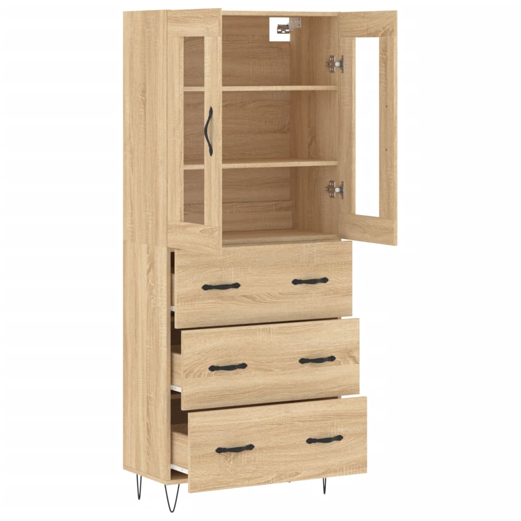 Buffet haut Chêne sonoma 69,5x34x180 cm Bois d'ingénierie - XIOS