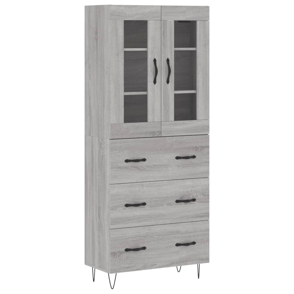 Buffet haut Sonoma gris 69,5x34x180 cm Bois d'ingénierie - XIOS