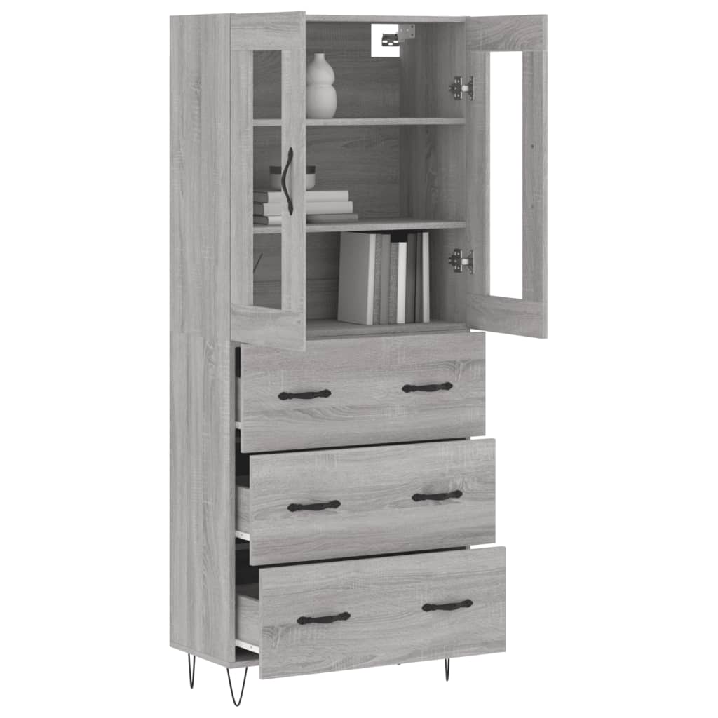 Buffet haut Sonoma gris 69,5x34x180 cm Bois d'ingénierie - XIOS