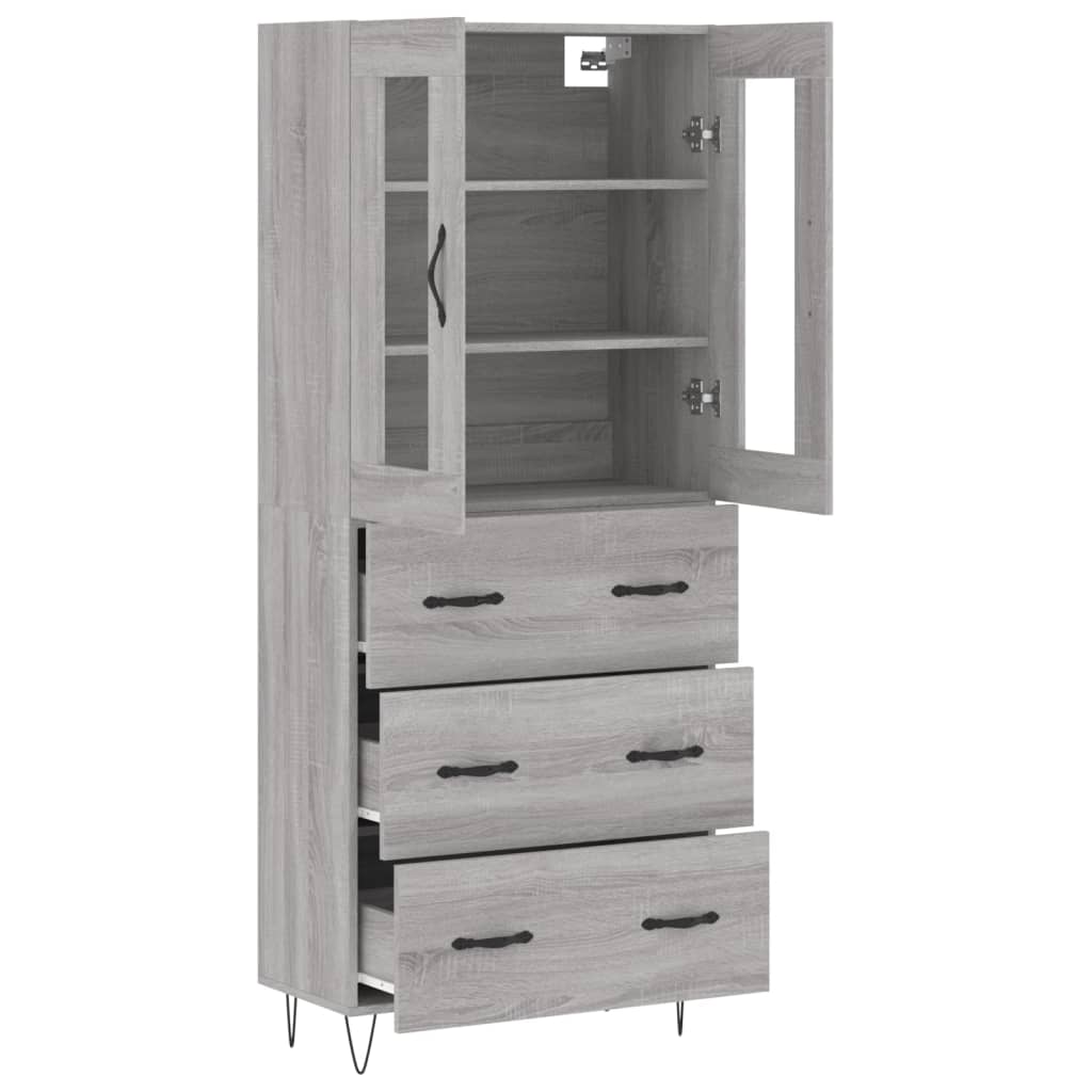 Buffet haut Sonoma gris 69,5x34x180 cm Bois d'ingénierie - XIOS