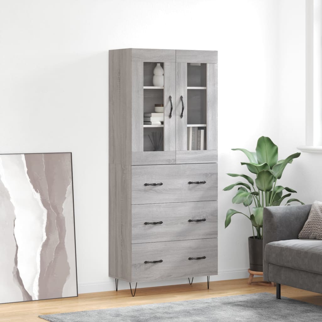 Buffet haut Sonoma gris 69,5x34x180 cm Bois d'ingénierie - XIOS
