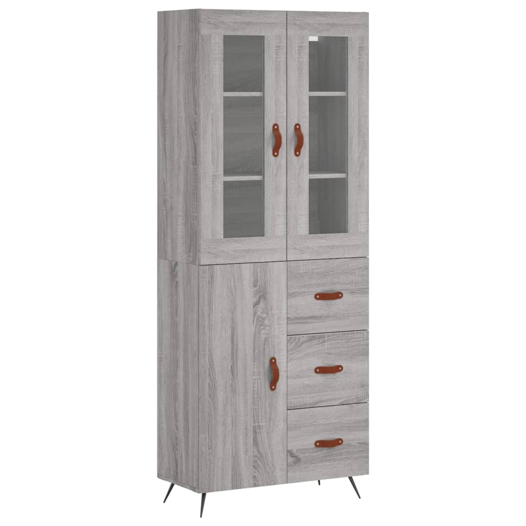Buffet haut Sonoma gris 69,5x34x180 cm Bois d'ingénierie - XIOS