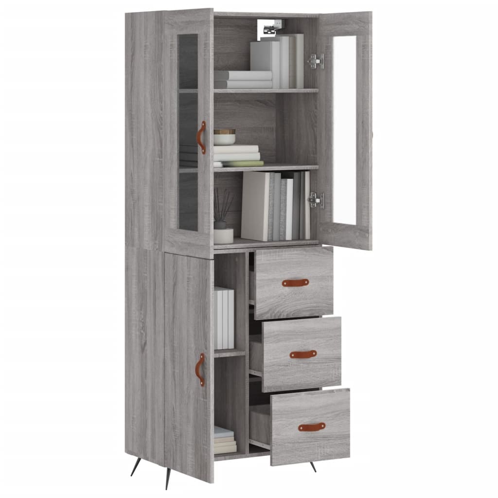 Buffet haut Sonoma gris 69,5x34x180 cm Bois d'ingénierie - XIOS