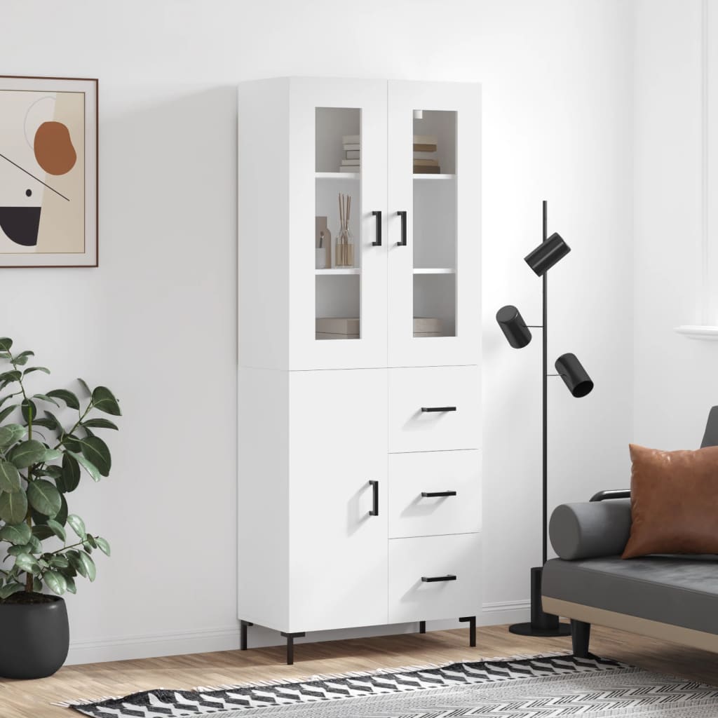 Buffet haut Blanc 69,5x34x180 cm Bois d'ingénierie - XIOS