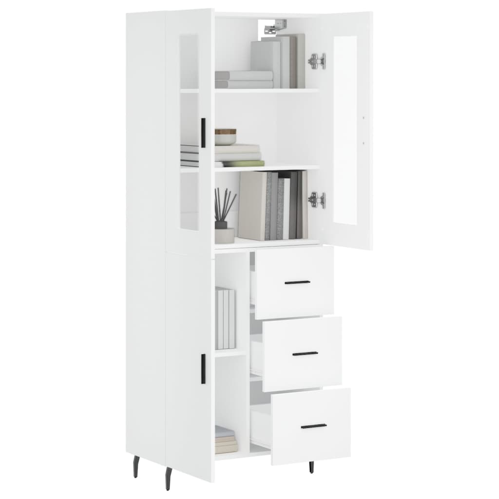 Buffet haut Blanc 69,5x34x180 cm Bois d'ingénierie Buffets & bahuts vidaXL   