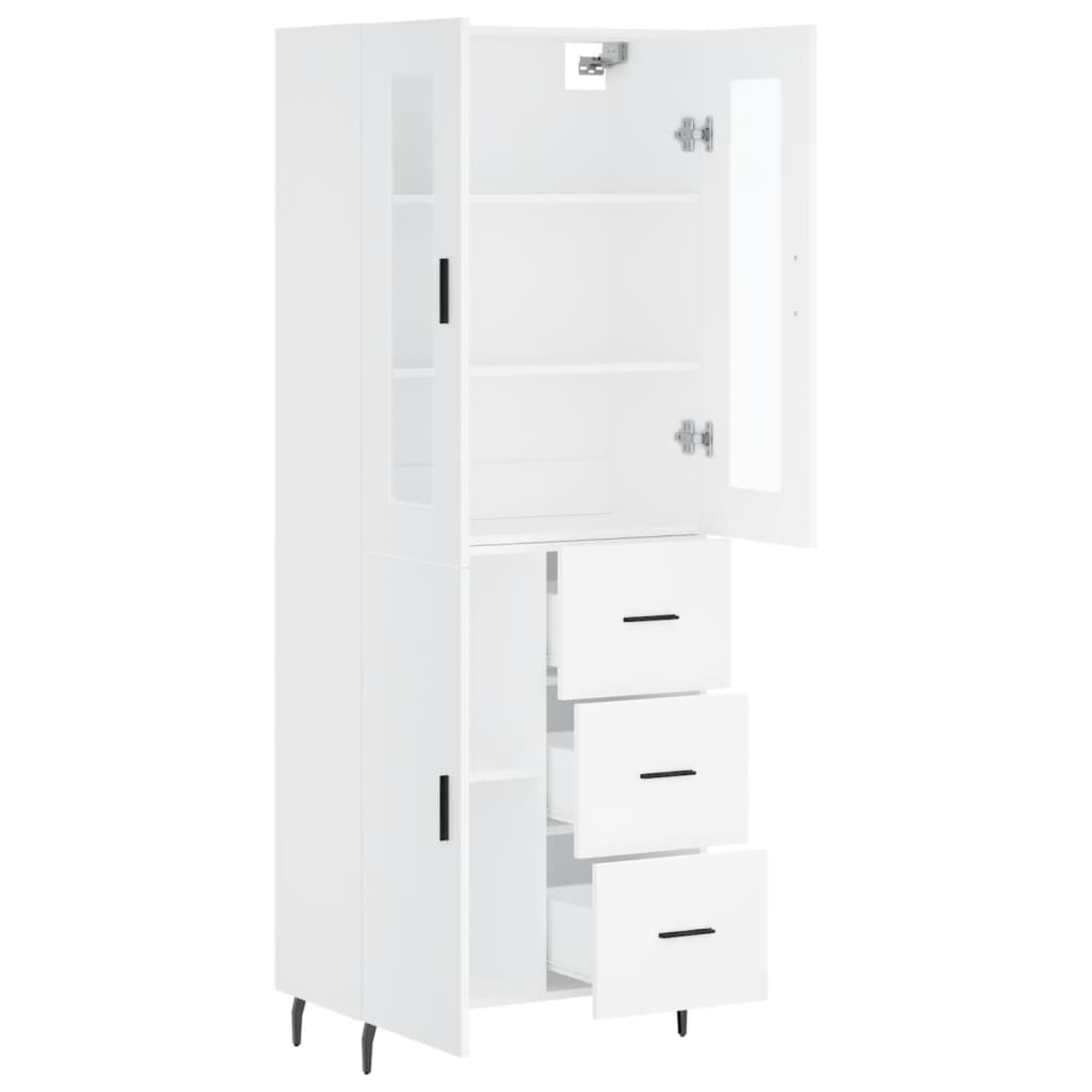 Buffet haut Blanc 69,5x34x180 cm Bois d'ingénierie Buffets & bahuts vidaXL   