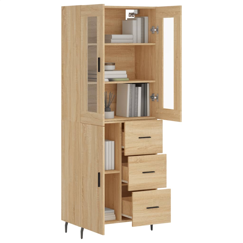 Buffet haut Chêne sonoma 69,5x34x180 cm Bois d'ingénierie - XIOS