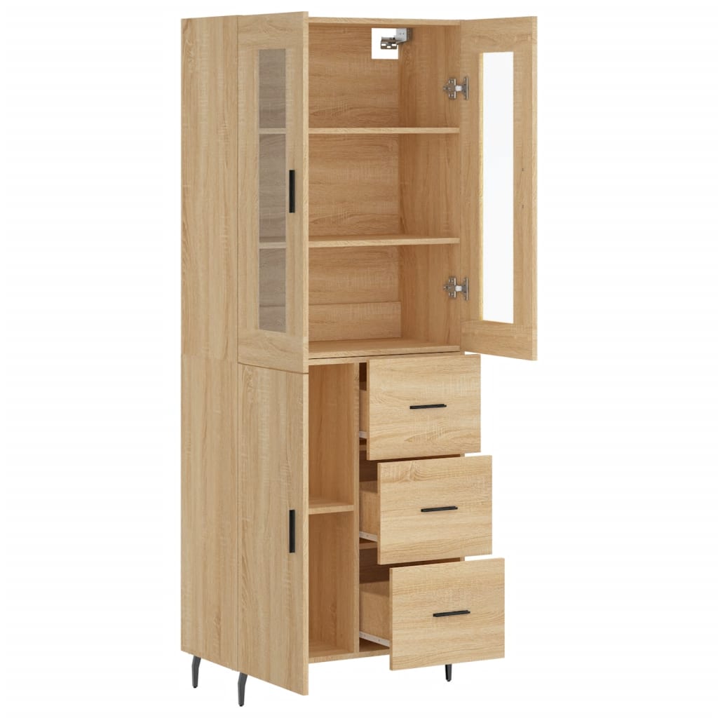 Buffet haut Chêne sonoma 69,5x34x180 cm Bois d'ingénierie - XIOS