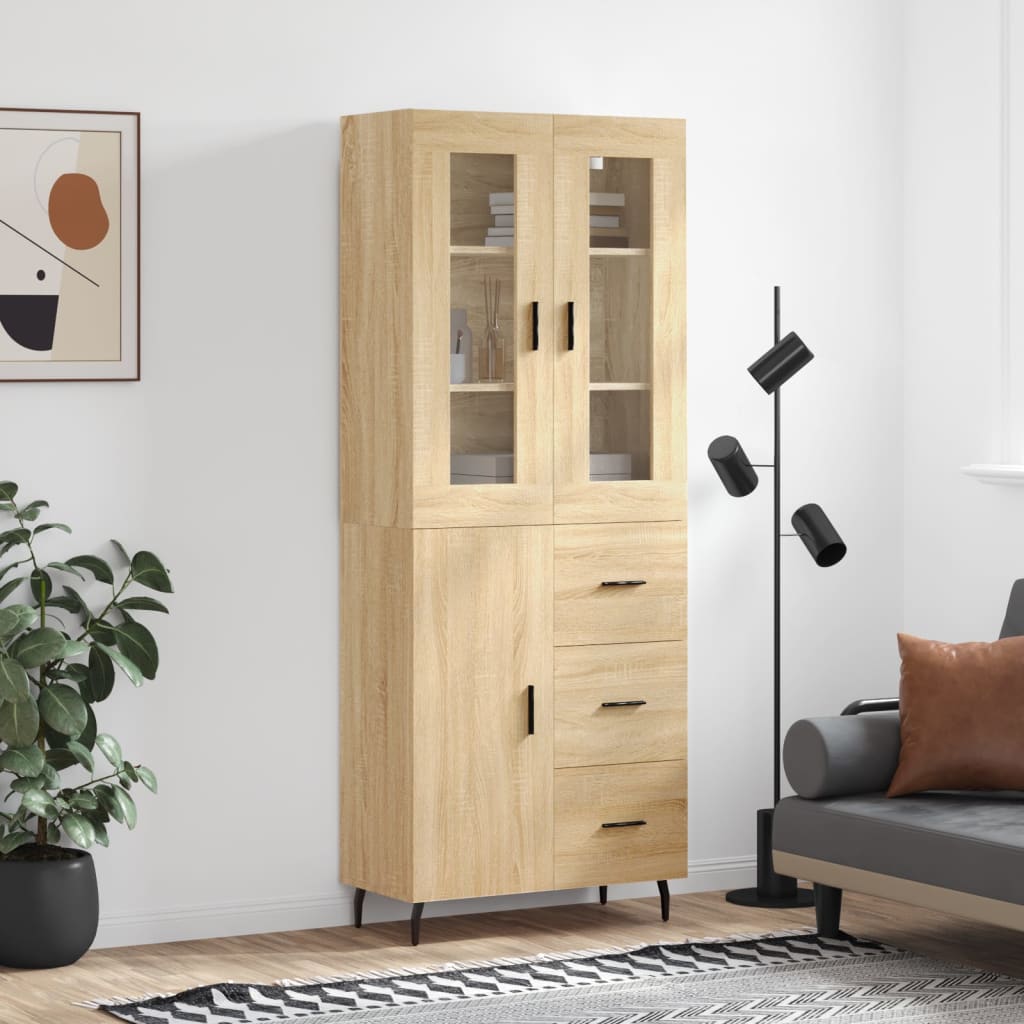 Buffet haut Chêne sonoma 69,5x34x180 cm Bois d'ingénierie - XIOS