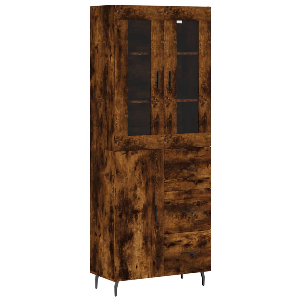 Buffet haut Chêne fumé 69,5x34x180 cm Bois d'ingénierie - XIOS