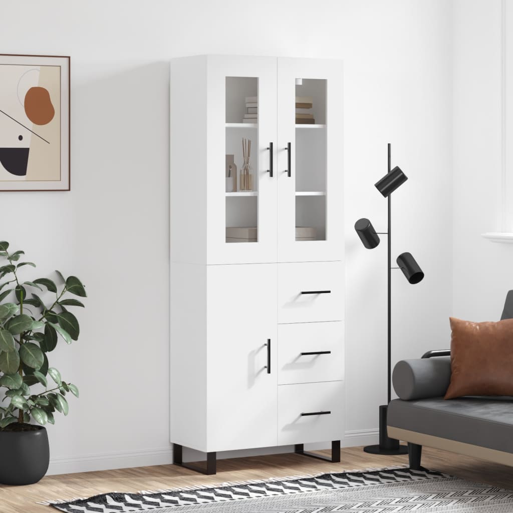 Buffet haut Blanc 69,5x34x180 cm Bois d'ingénierie - XIOS