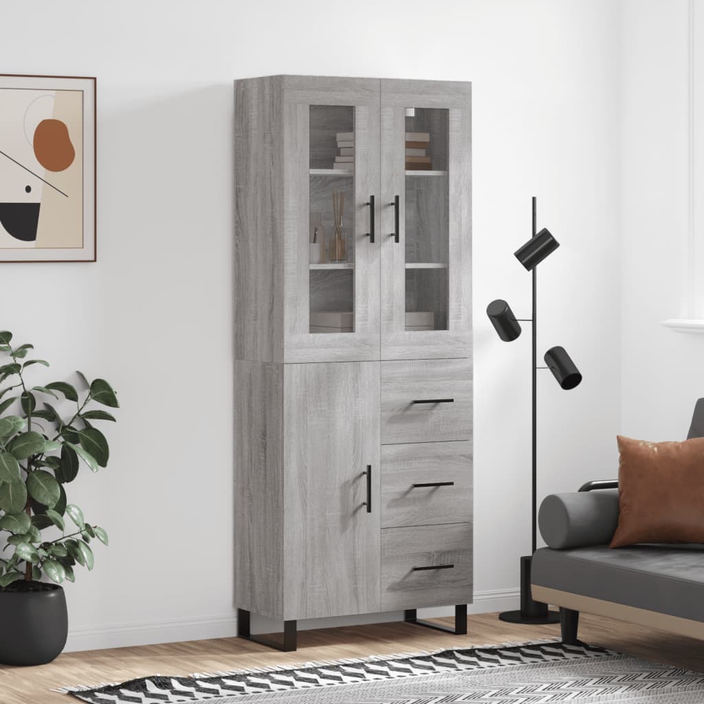 Buffet haut Sonoma gris 69,5x34x180 cm Bois d'ingénierie - XIOS