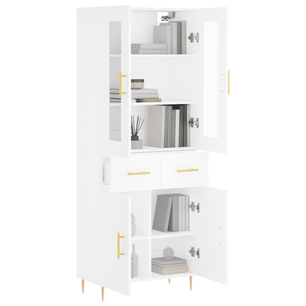 Buffet haut Blanc 69,5x34x180 cm Bois d'ingénierie - XIOS