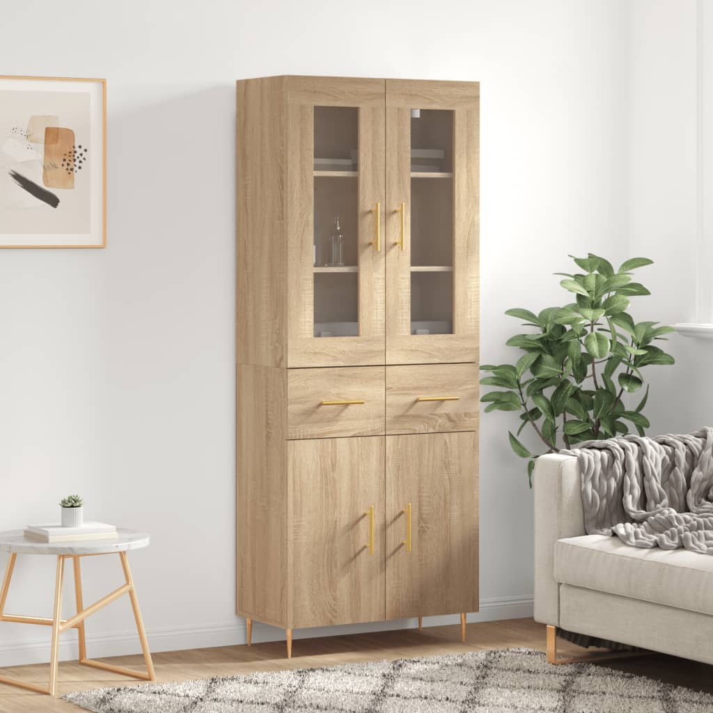 Buffet haut Chêne sonoma 69,5x34x180 cm Bois d'ingénierie - XIOS