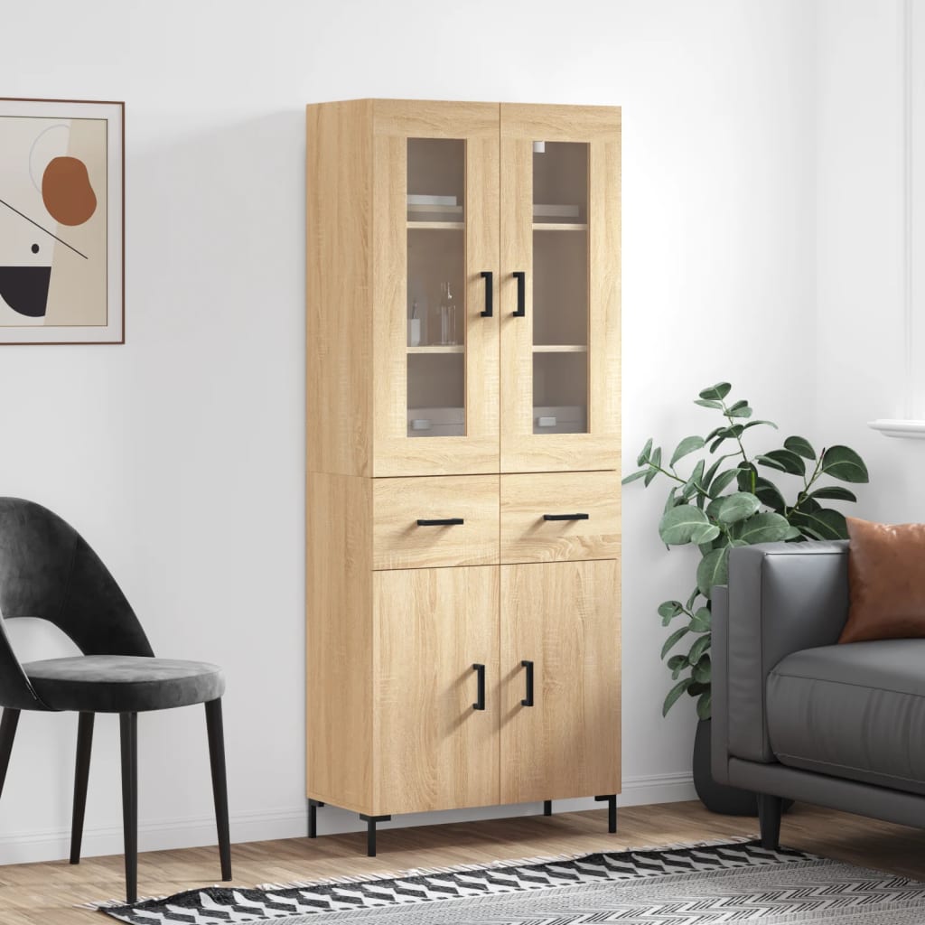 Buffet haut Chêne sonoma 69,5x34x180 cm Bois d'ingénierie - XIOS