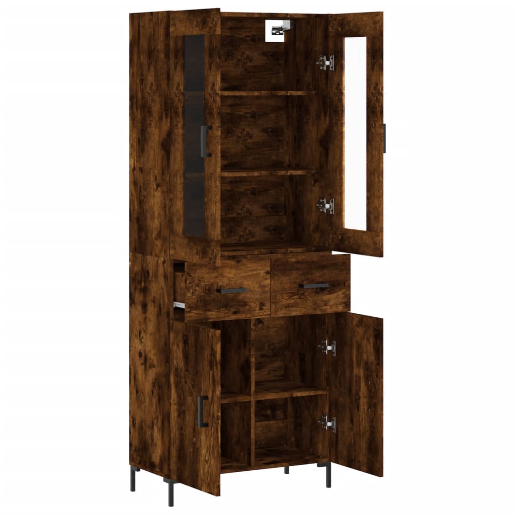 Buffet haut Chêne fumé 69,5x34x180 cm Bois d'ingénierie - XIOS