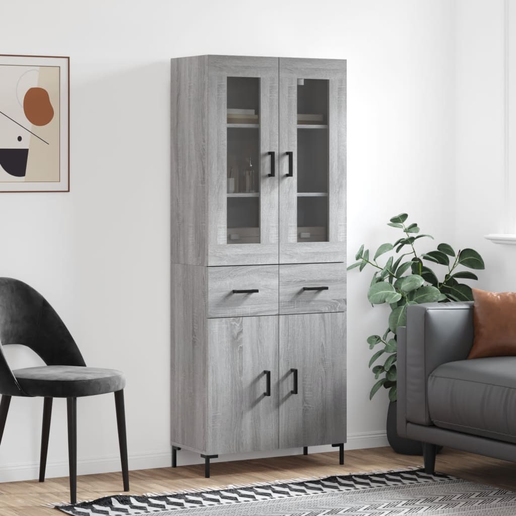 Buffet haut Sonoma gris 69,5x34x180 cm Bois d'ingénierie - XIOS