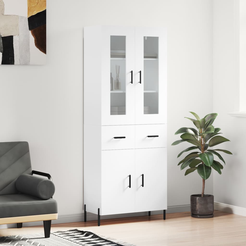 Buffet haut Blanc 69,5x34x180 cm Bois d'ingénierie - XIOS