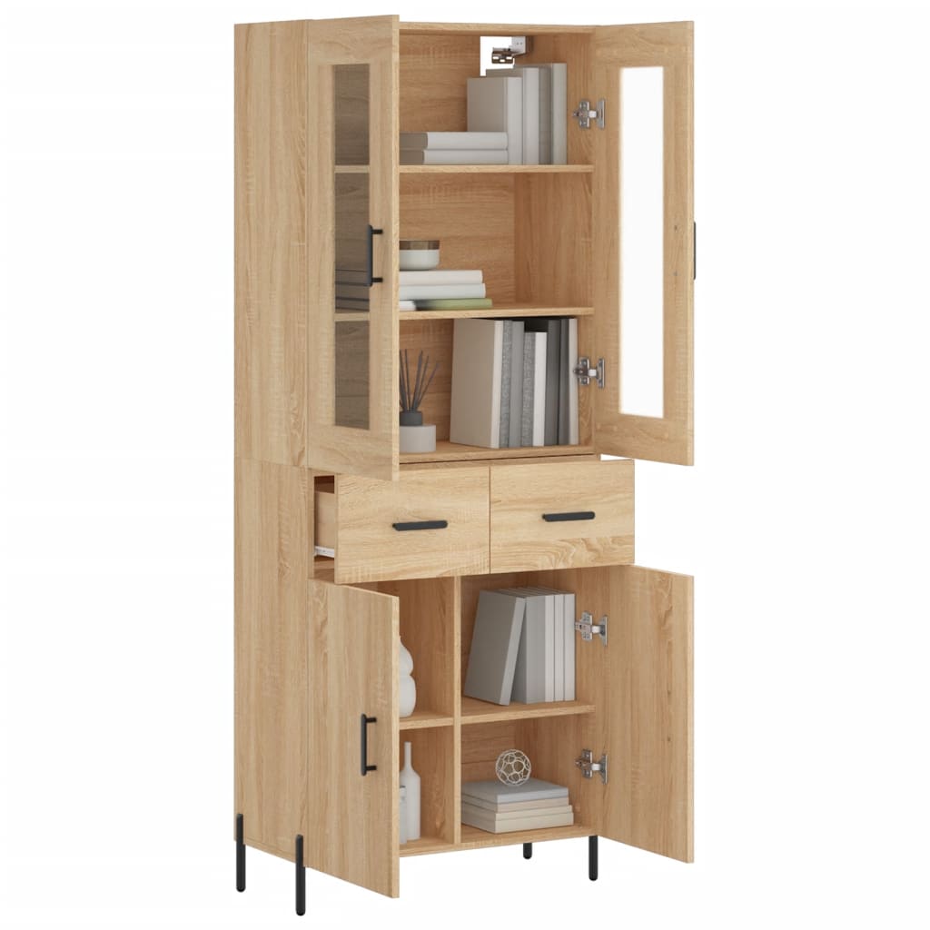 Buffet haut Chêne sonoma 69,5x34x180 cm Bois d'ingénierie - XIOS