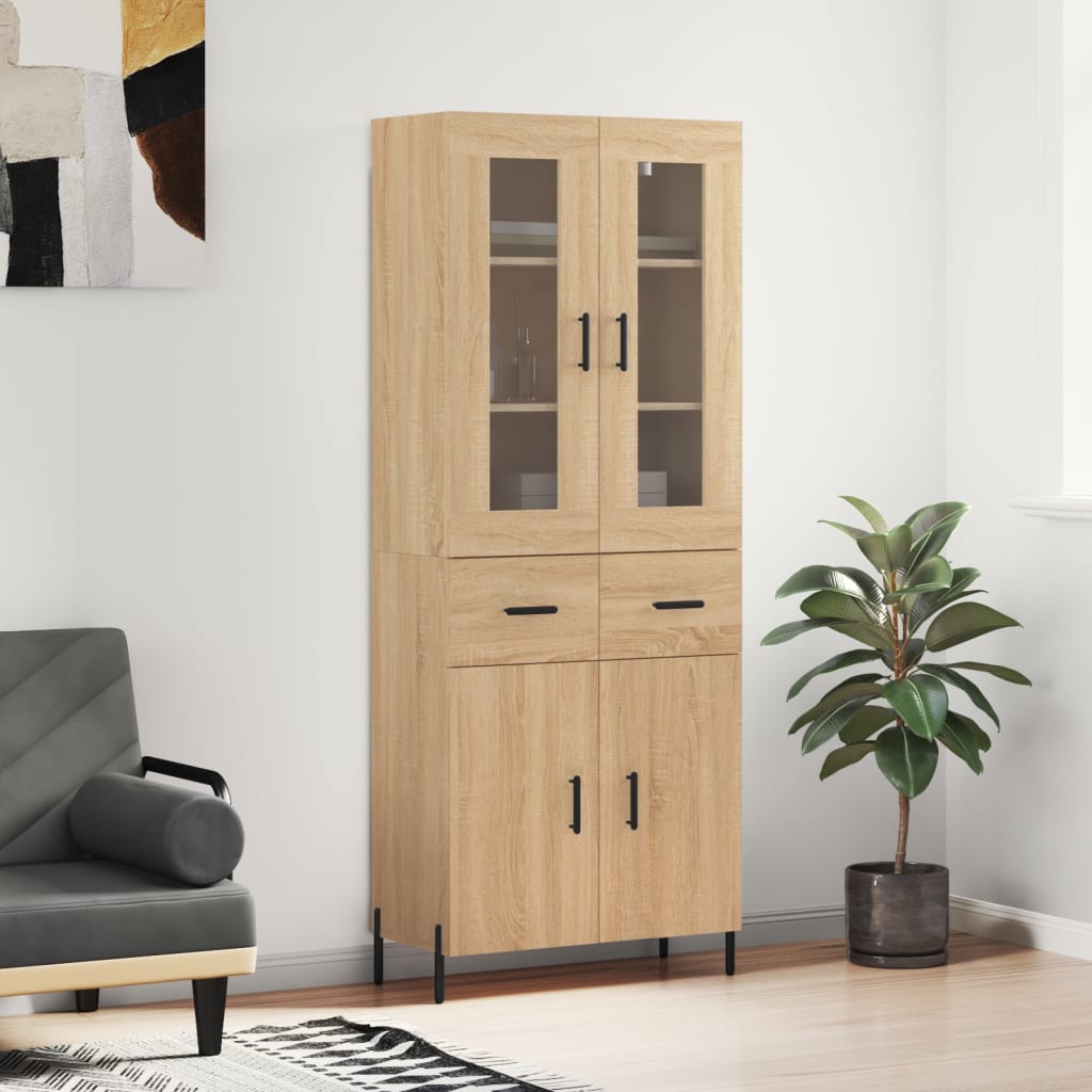 Buffet haut Chêne sonoma 69,5x34x180 cm Bois d'ingénierie - XIOS
