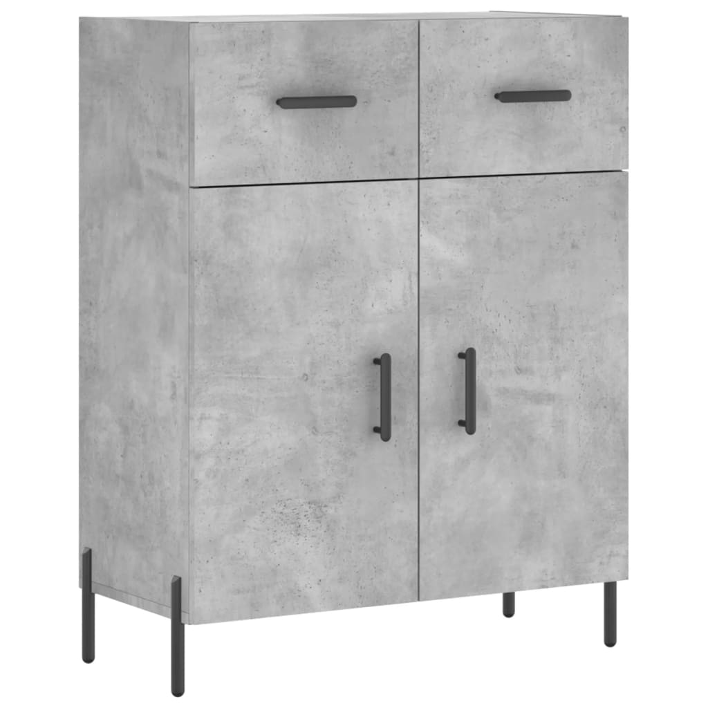 Buffet haut Gris béton 69,5x34x180 cm Bois d'ingénierie - XIOS