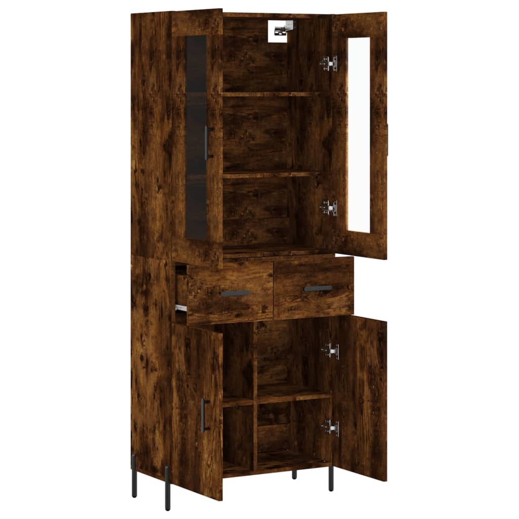 Buffet haut Chêne fumé 69,5x34x180 cm Bois d'ingénierie - XIOS