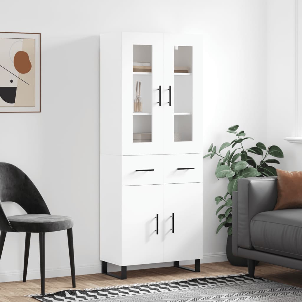 Buffet haut Blanc 69,5x34x180 cm Bois d'ingénierie - XIOS