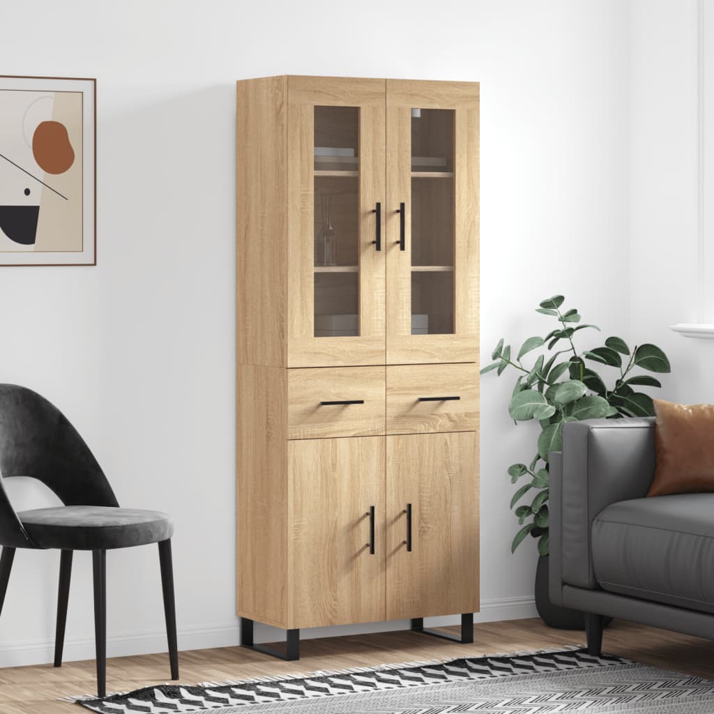 Buffet haut Chêne sonoma 69,5x34x180 cm Bois d'ingénierie - XIOS