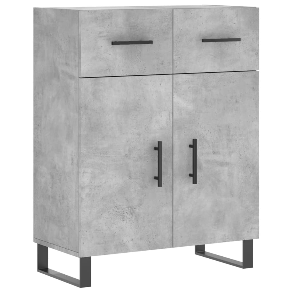 Buffet haut Gris béton 69,5x34x180 cm Bois d'ingénierie - XIOS
