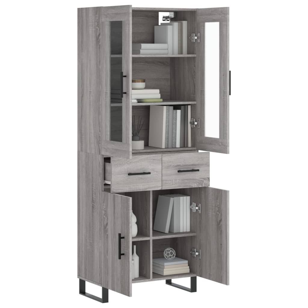 Buffet haut Sonoma gris 69,5x34x180 cm Bois d'ingénierie - XIOS