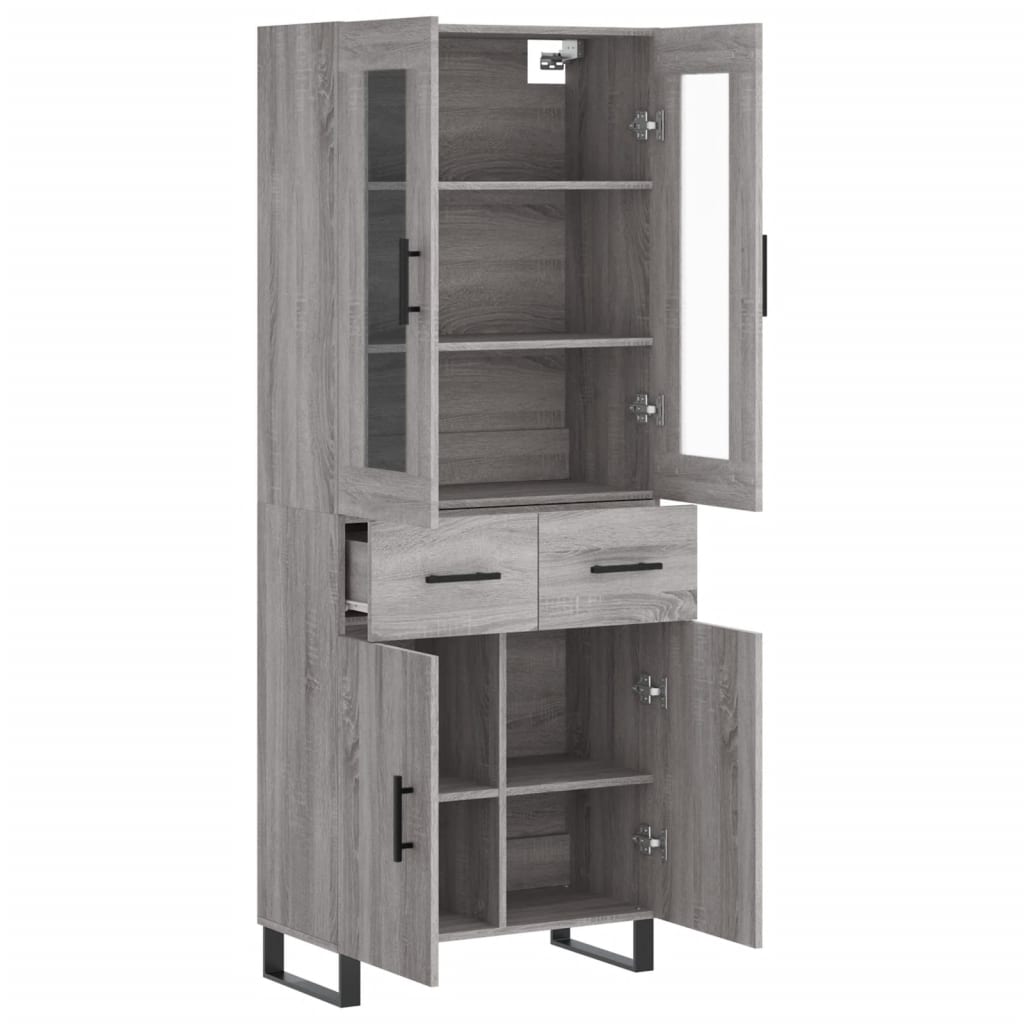 Buffet haut Sonoma gris 69,5x34x180 cm Bois d'ingénierie - XIOS