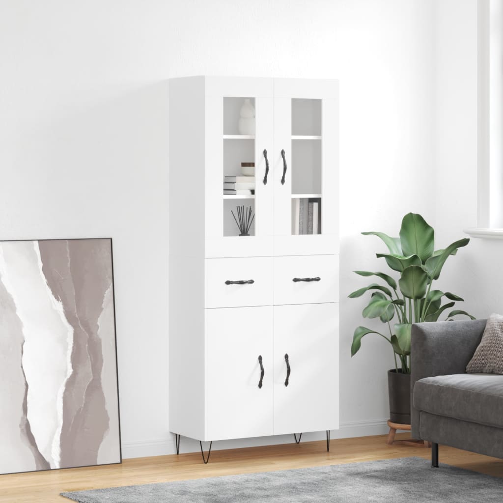 Buffet haut Blanc 69,5x34x180 cm Bois d'ingénierie - XIOS