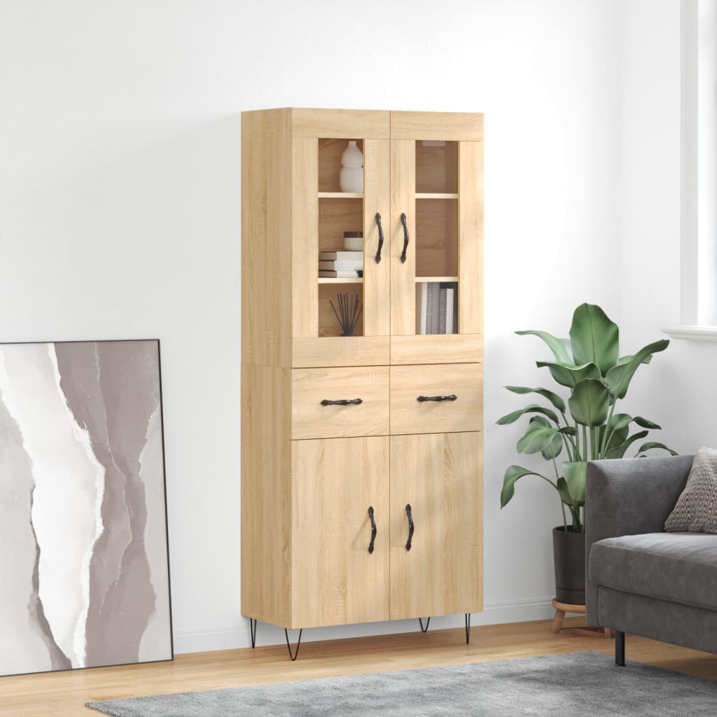 Buffet haut Chêne sonoma 69,5x34x180 cm Bois d'ingénierie - XIOS