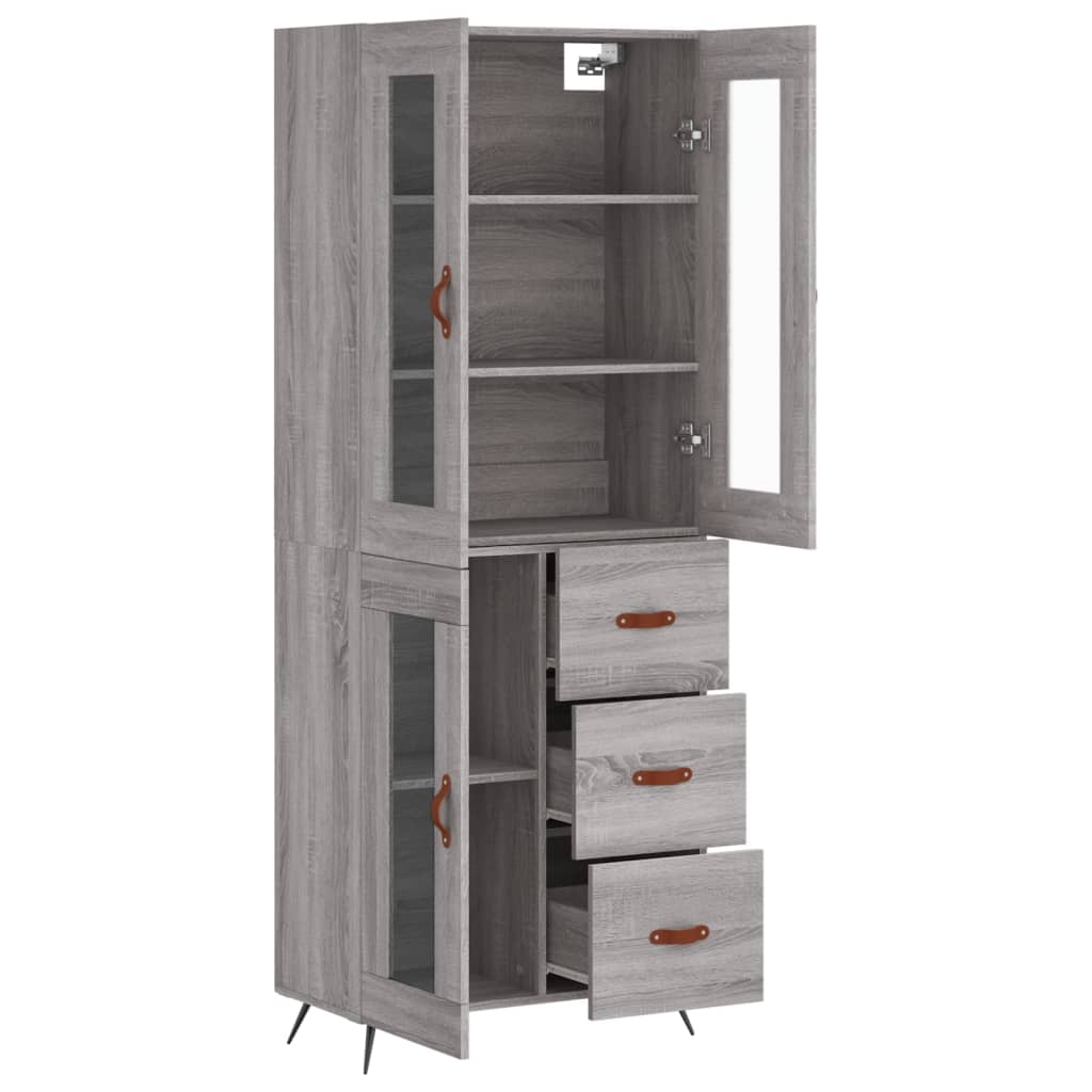Buffet haut Sonoma gris 69,5x34x180 cm Bois d'ingénierie - XIOS