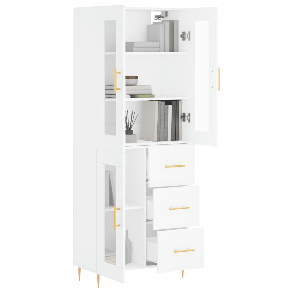 Buffet haut Blanc 69,5x34x180 cm Bois d'ingénierie - XIOS
