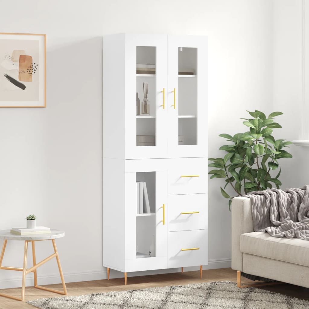 Buffet haut Blanc 69,5x34x180 cm Bois d'ingénierie - XIOS