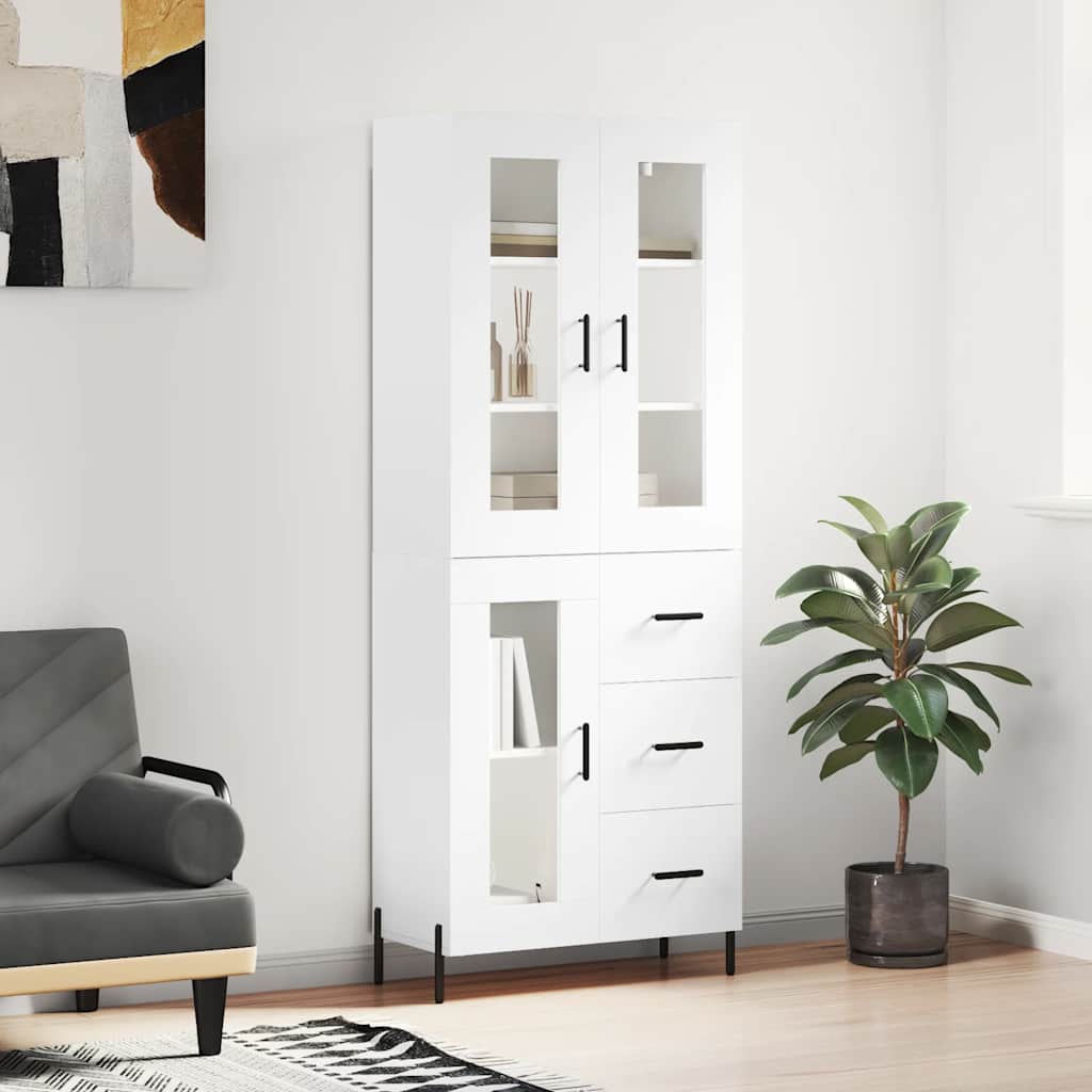 Buffet haut Blanc 69,5x34x180 cm Bois d'ingénierie - XIOS