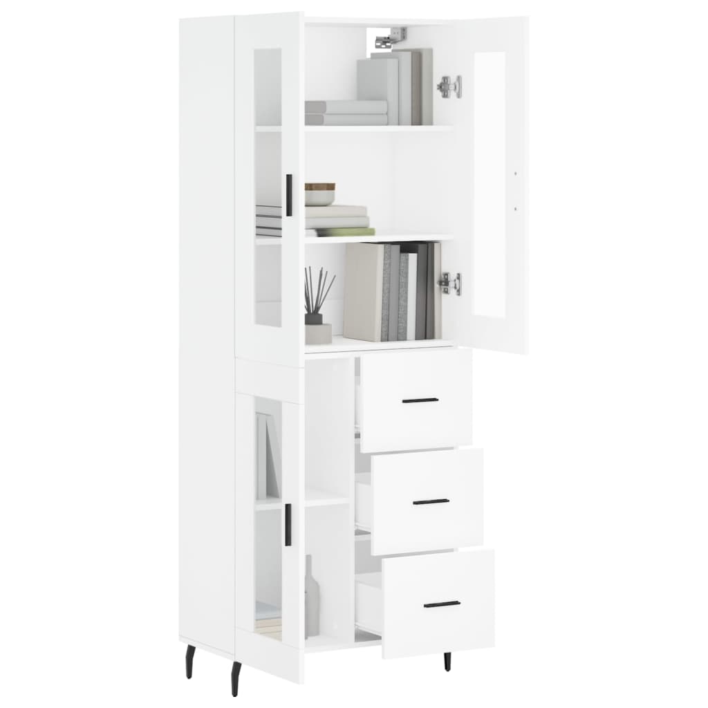 Buffet haut Blanc 69,5x34x180 cm Bois d'ingénierie Buffets & bahuts vidaXL   