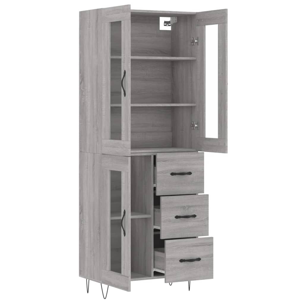 Buffet haut Sonoma gris 69,5x34x180 cm Bois d'ingénierie - XIOS